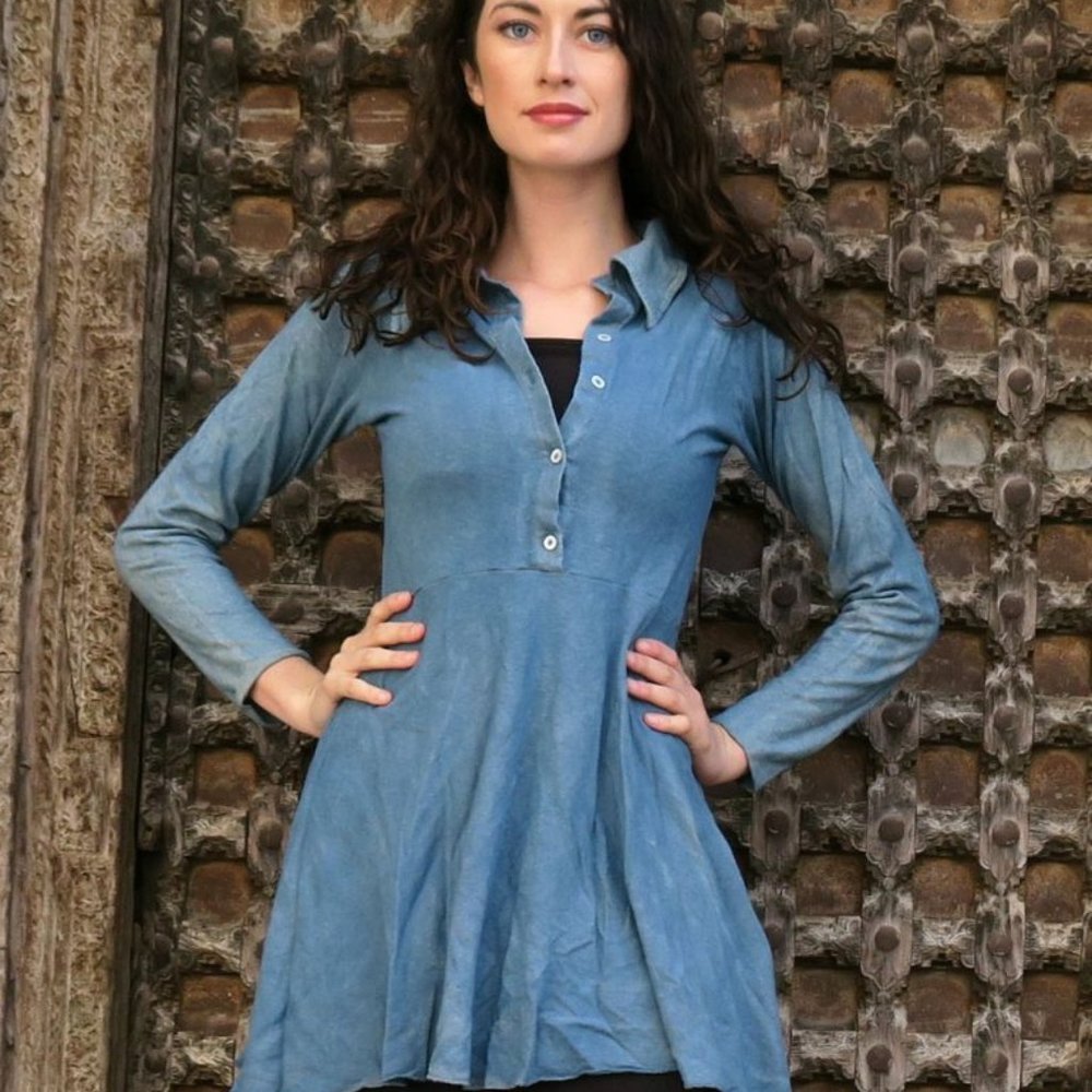 Short Sleeve Tunic Top Red